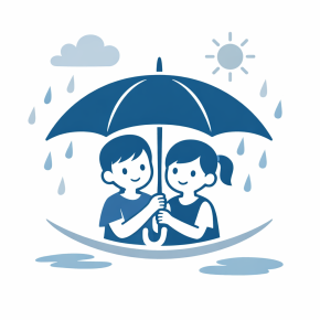 grafika dzieci pod parasolem profilaktyka1